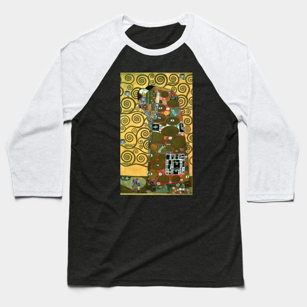 Fulfillment aka The Embrace by Gustav Klimt Baseball T-Shirt by MasterpieceCafe